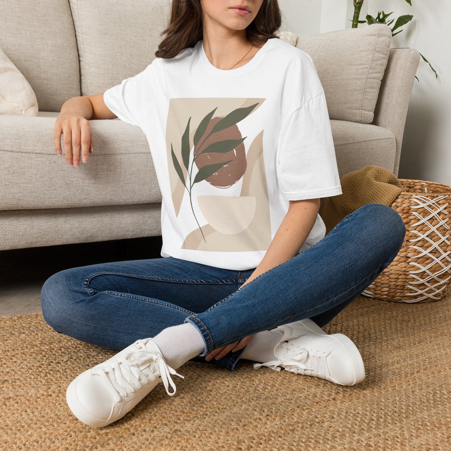 Abstract Earth Tone Botanical T-Shirt