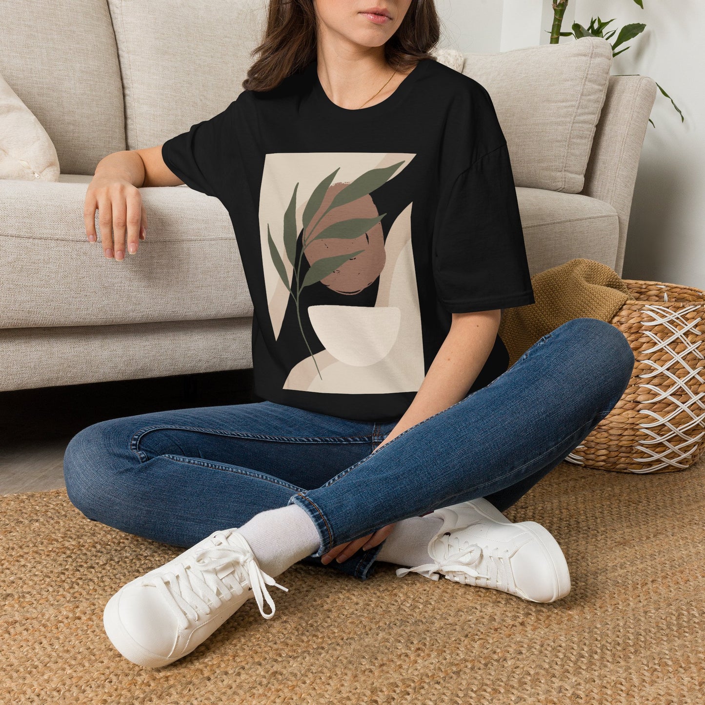 Abstract Earth Tone Botanical T-Shirt
