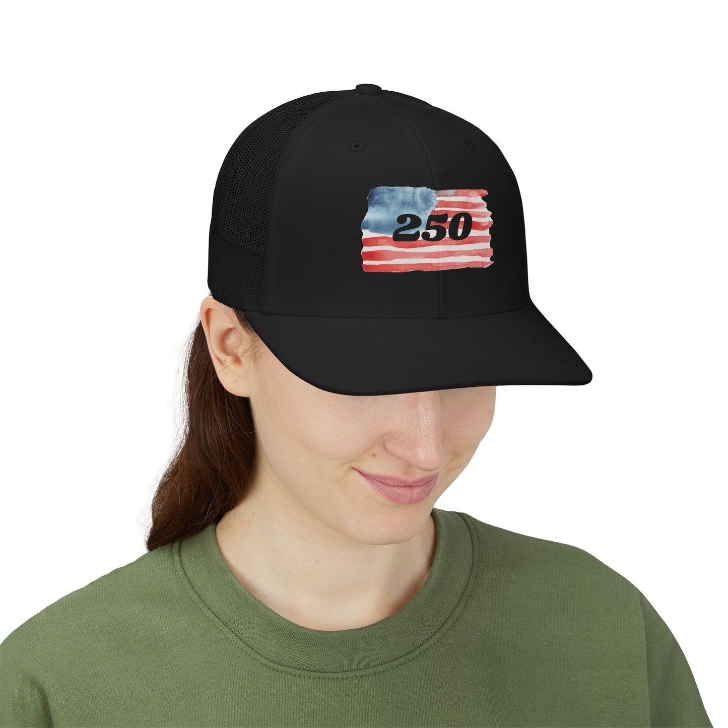 250 American Flag Trucker Cap