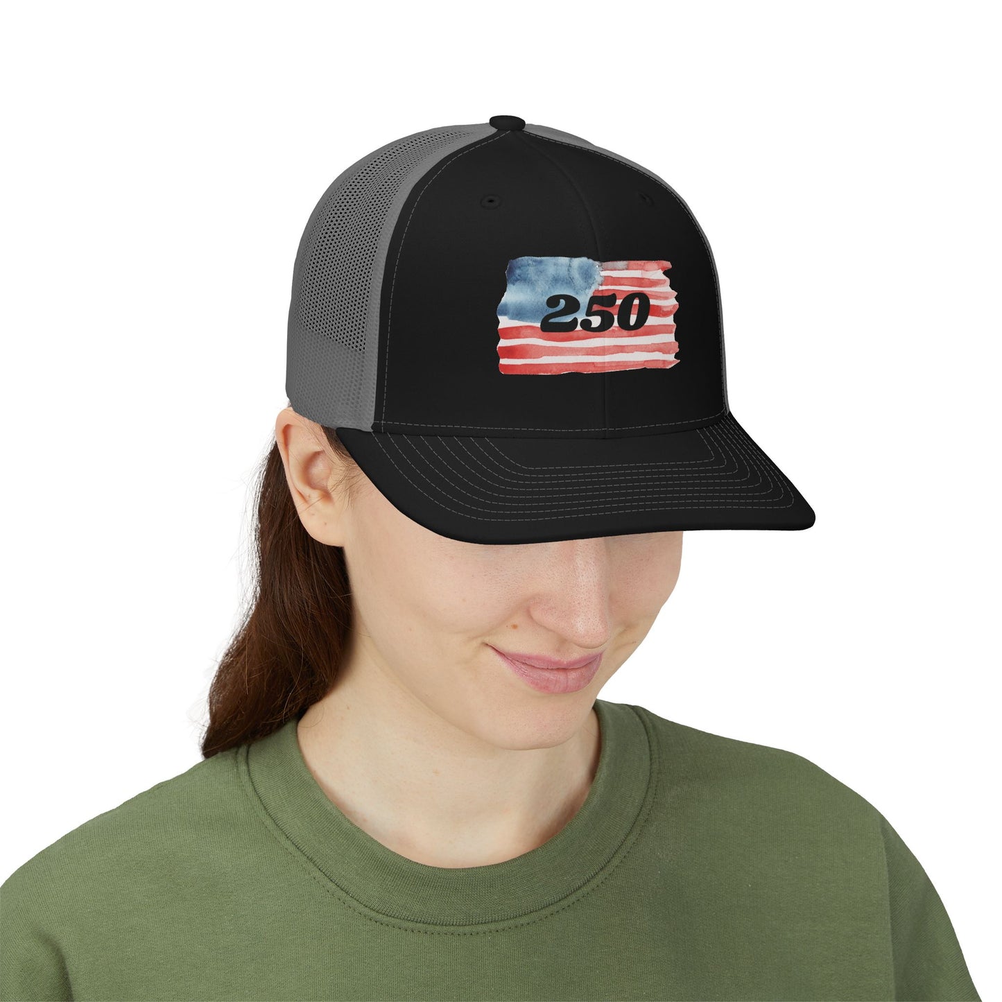 250 American Flag Trucker Cap