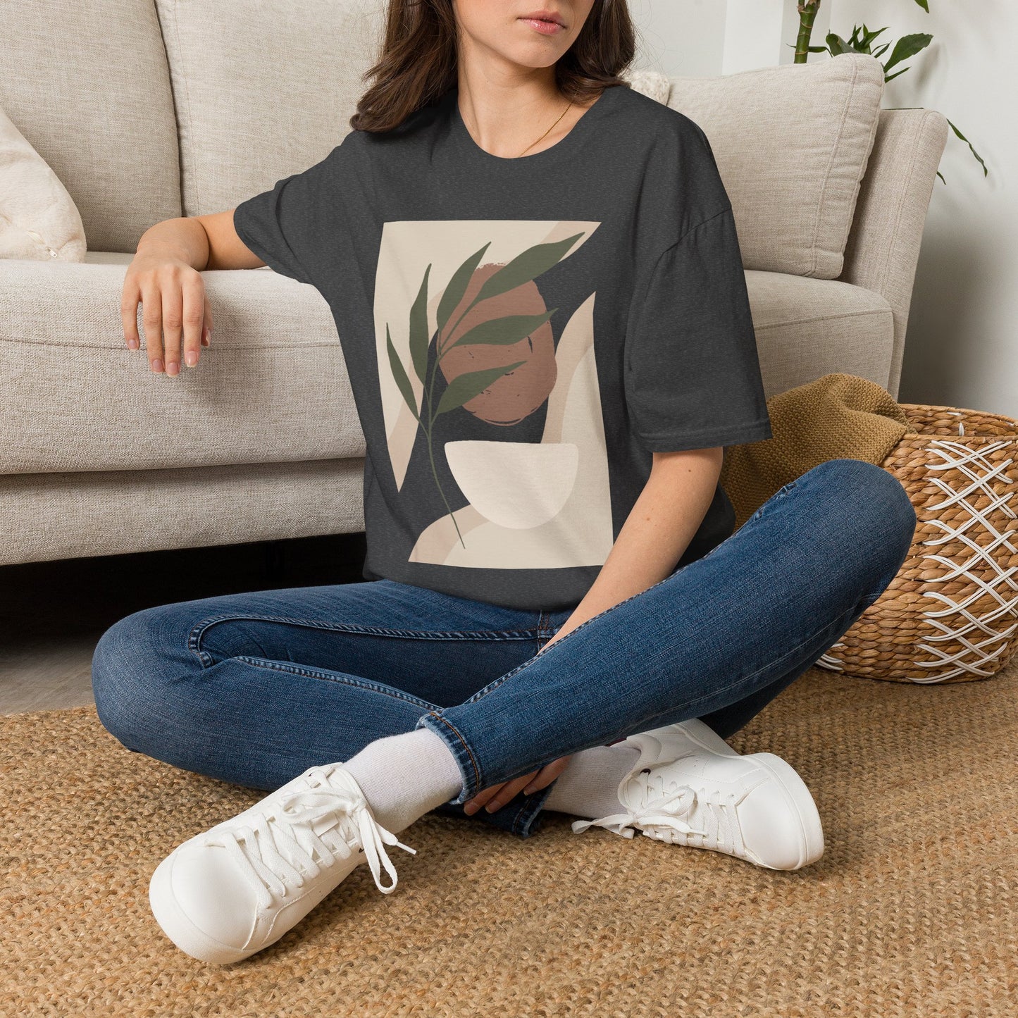 Abstract Earth Tone Botanical T-Shirt