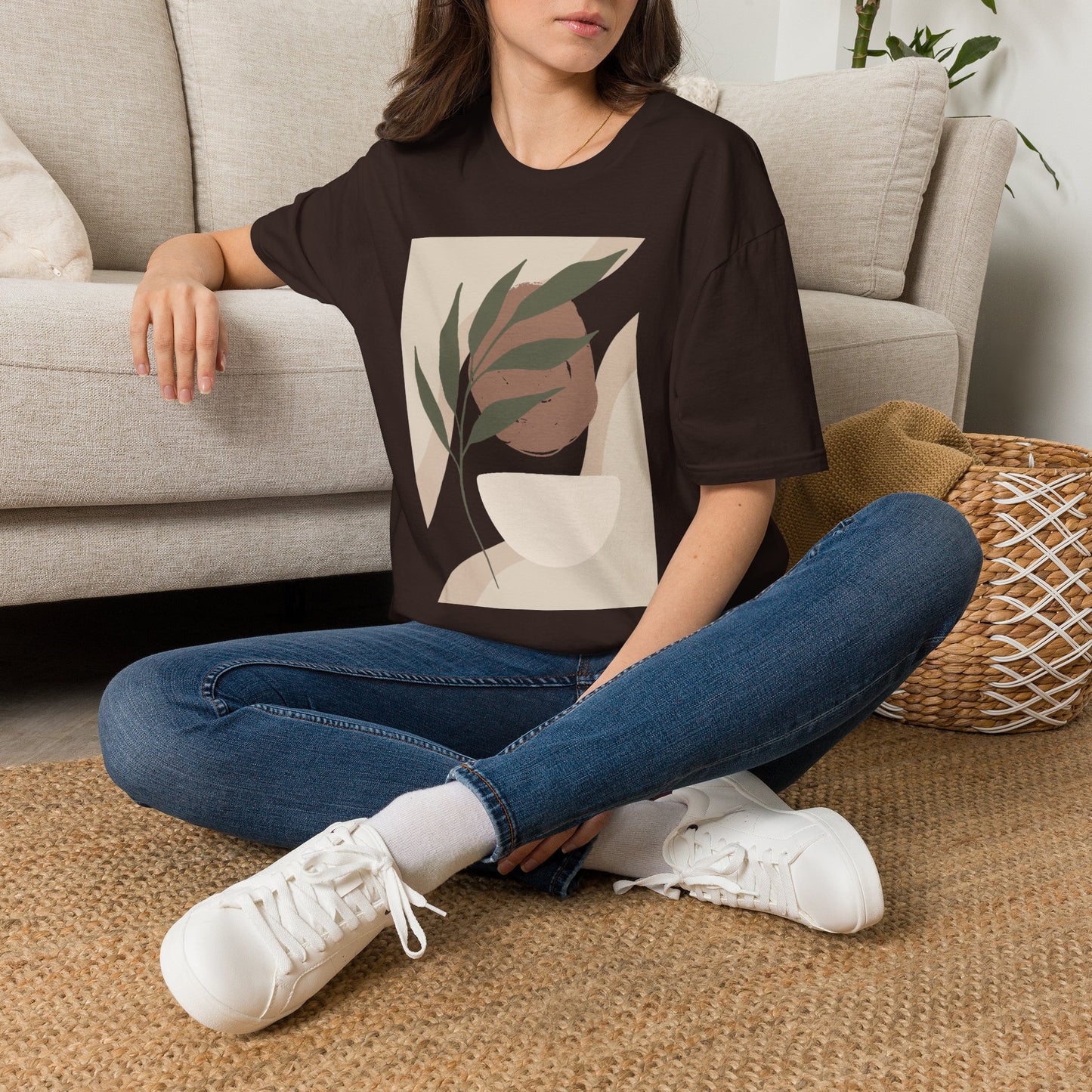Abstract Earth Tone Botanical T-Shirt