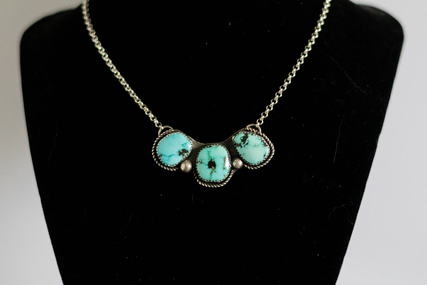 Lone Mountain 3 Stone Bar Necklace